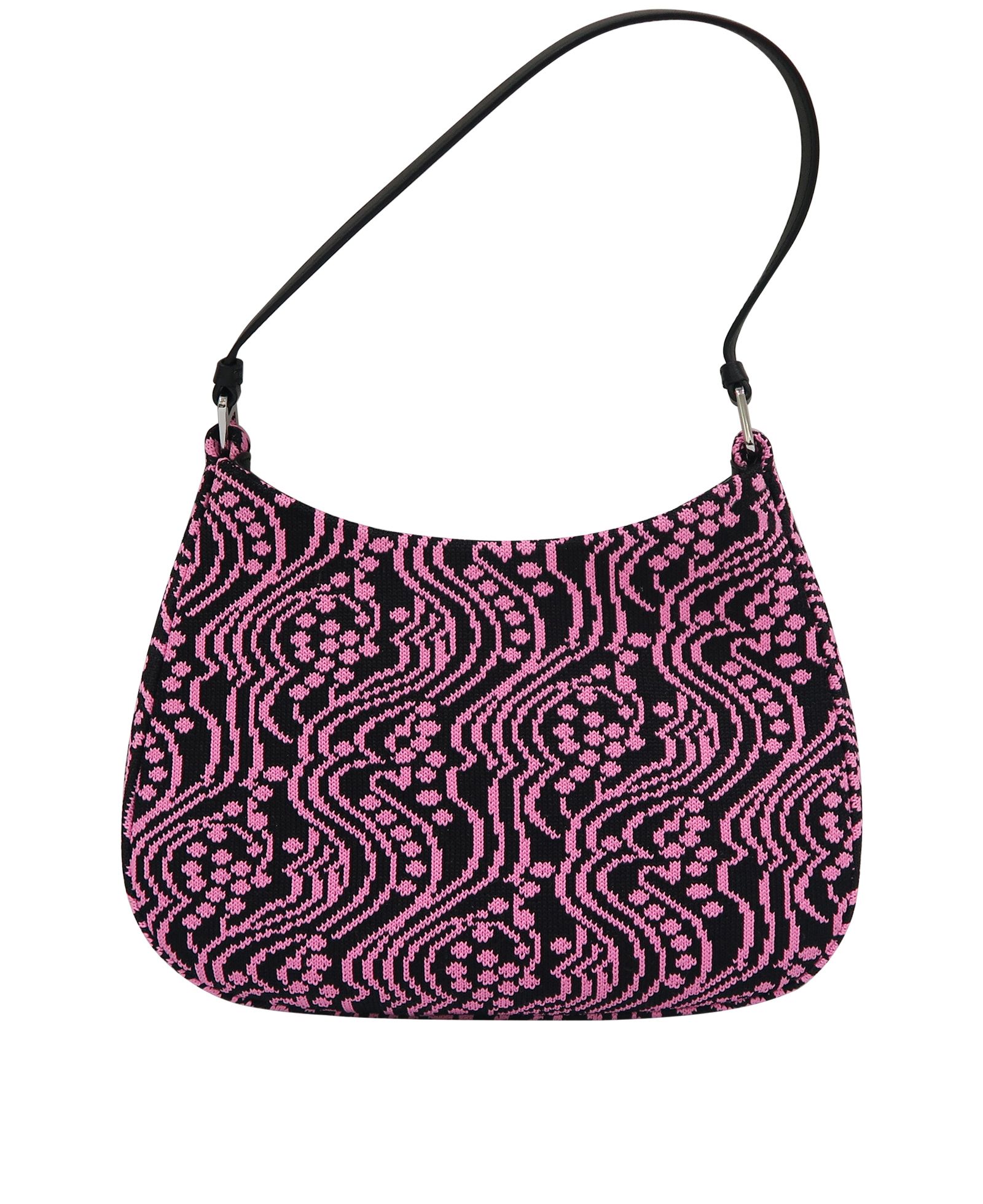 Cleo Jacquard, &pound;1,100, Handbags, Black/Pink, Nylon (Polymer), Back view